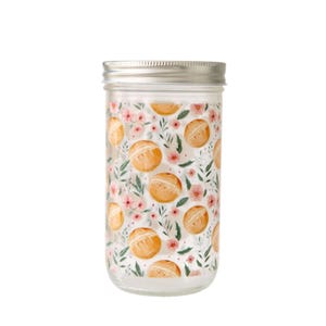 Bloom Sourdough Starter Jar | 24oz Glass Jar Set | Cute Baking Accessory | Gift | Glass | Bread Making and Proofing | Kitchen Gift
