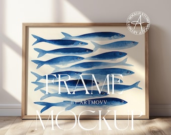 Horizontal Frame Mockup, Landscape Wall Art Display (PSD & JPG)