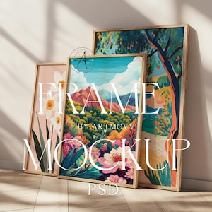 Set Of 3 Frames Mockup, Sun Light Mockup, Vertical Frame Psd, Photo frame Mockup, Picture Frame Mockup, Close up Mockup, Frame Mock Up