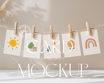 Positive Affirmation Cards Mockup, Drag and Drop Template, Editable Template, Playing Cards Mockup, Kids Card Mockups Boho Card Mockup