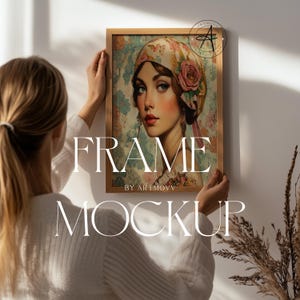 DIN A Frame Mockup With Person: PSD Photoshop Template (Digital Download)