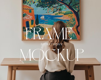 Scandinavian Frame Mockup: Wall Art Poster, Minimalist Wood (PSD File)