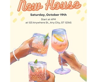 Housewarming Party, Housewarming Invitation, House Warming Theme, Digital Invitation, Text Invitation, Editable Template, Party Invitation
