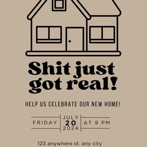 Housewarming Party, Housewarming Party Invitation, New Home, Celebration, Digital Invitation, Text Invitation, Editable Template, Party image 2