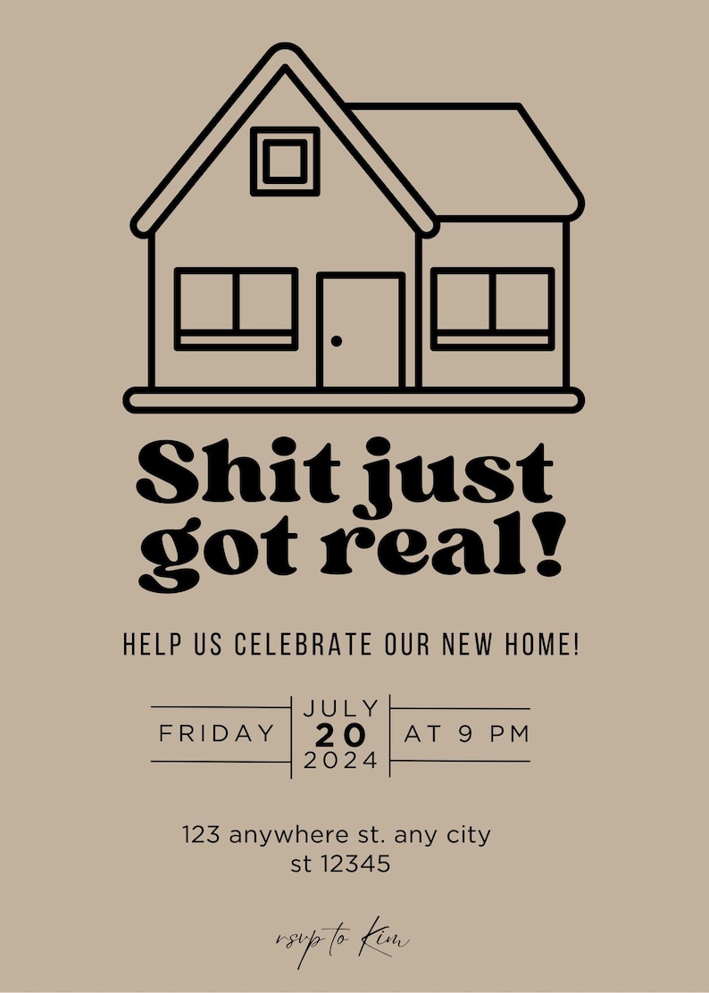 Housewarming Party, Housewarming Party Invitation, New Home, Celebration, Digital Invitation, Text Invitation, Editable Template, Party image 2