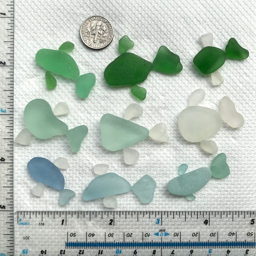 Sea Glass Fish Natural Surf Tumbled Beach Glass Art Mosaic and Craft ...