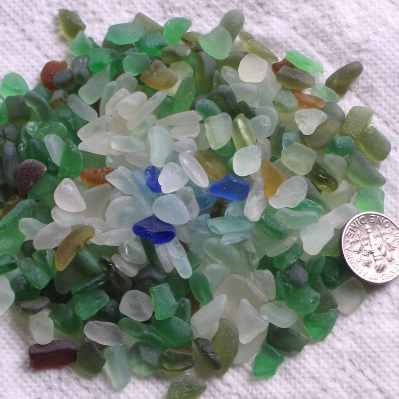 303 Small and Tiny Sea Glass Shards Imperfections Art Mosaic Etsy