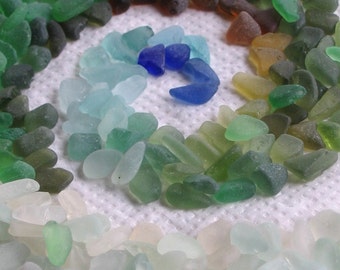 330 Small and Tiny Sea Glass Chips Shards Natural Surf Tumbled Beach Glass Art Mosaic and Craft Supplies Bulk Mixed Colours