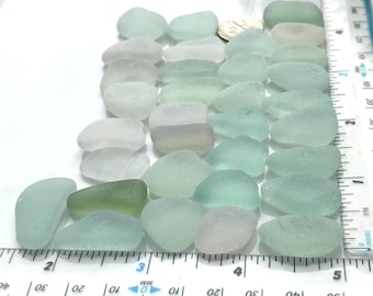 33 Sea Glass Drops Natural Surf Tumbled Beach Glass Art Mosaic and Craft Supplies Souvenir Display Home Accent Crafting Pastel Colours