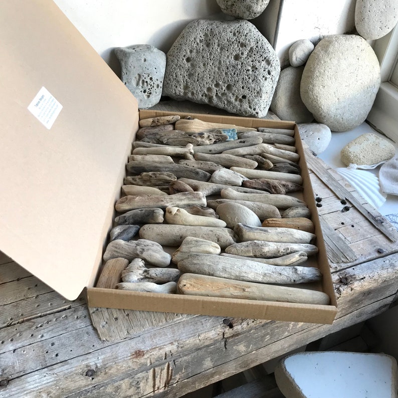 46 Chunky Driftwood Pieces Natural Surf Tumbled Sea Beach Wood Art and Craft Supplies Souvenir Home Accent Home Decor and Crafts image 1