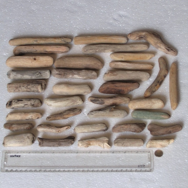 35 Natural Driftwood Sticks Art Display Craft Supplies (1449)