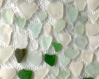 70 Sea Glass Hearts Natural Surf Tumbled Beach Glass Art Mosaic and Craft Supplies Crafts Box Mermaids Treasure