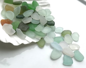 69 Sea Glass Drops Natural Surf Tumbled Beach Glass Art Mosaic and Craft Supplies Souvenir Display Home Accent Crafting Supply Mixed Colours