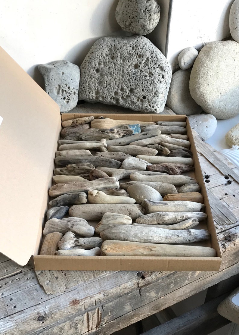 46 Chunky Driftwood Pieces Natural Surf Tumbled Sea Beach Wood Art and Craft Supplies Souvenir Home Accent Home Decor and Crafts image 9