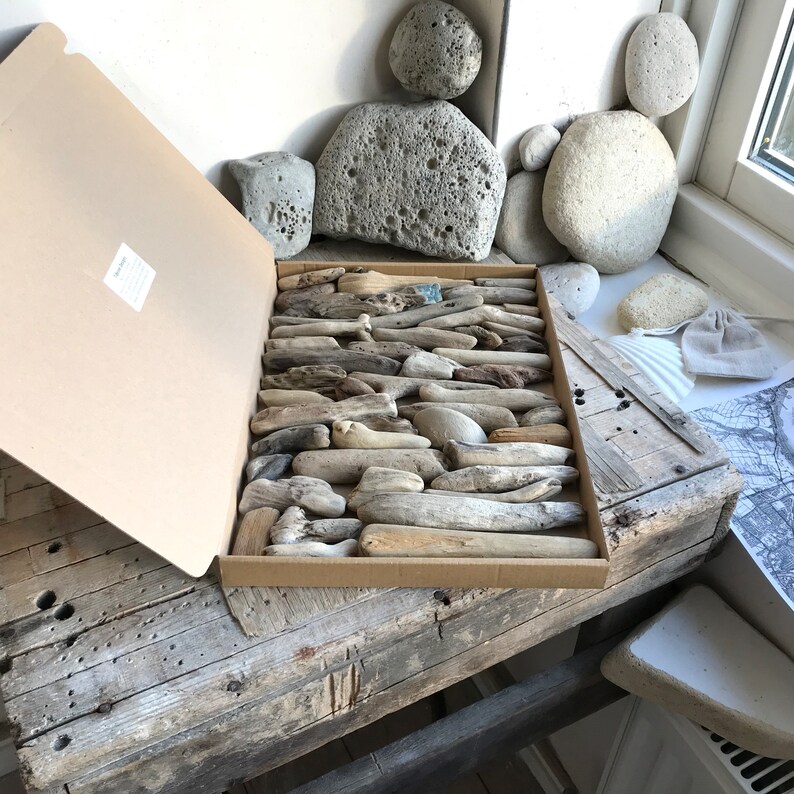46 Chunky Driftwood Pieces Natural Surf Tumbled Sea Beach Wood Art and Craft Supplies Souvenir Home Accent Home Decor and Crafts image 8