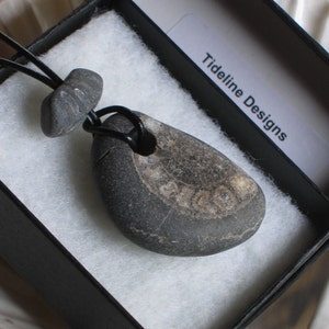 Natural Surf Tumbled Large Ammonite Fossil Pendant Necklace image 5