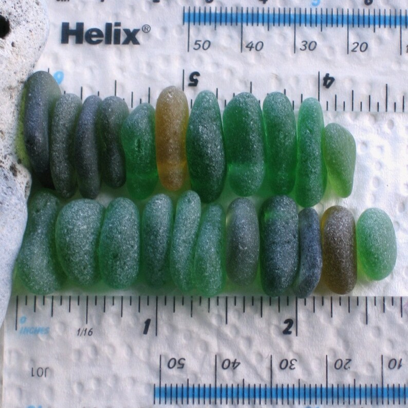 22 Sea Glass Beads Top Drilled 1.5mm Holes Jewellery Quality Etsy