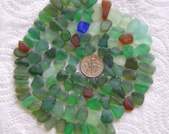 116 Small and Tiny Sea Glass Nuggets Natural Surf Tumbled Beach Glass Art Mosaic and Craft Supplies Mixed Colours
