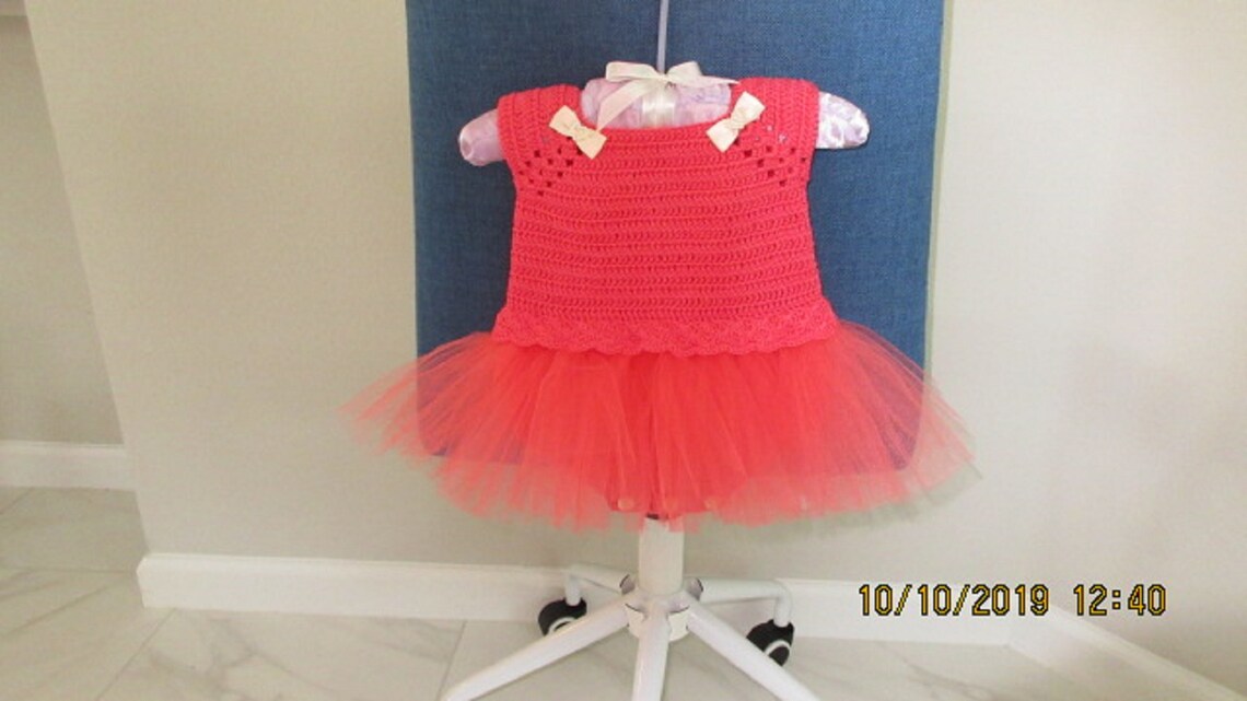Coral Crochet Onsie Tutu Baby Princess Costume Onsie Size Etsy