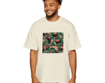 Stylish Heavyweight Cotton Tee for Men | Loose Fit Baggy Top & Relaxed T-Shirt for Casual Comfort in Cold Weather
