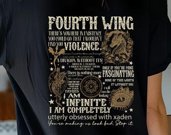 Fourth Wing Comfort Colors® Shirt, Basgiath War College Bookish Gift, Xaden Inspired Graphic T-shirt, Fantasy Book Lover Tshirt