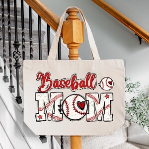 Baseball Mom Canvas Tote Bag, Baseball Bag For Women, Sports Mom Bag, Mothers Day Gift, Family Baseball Bag, Baseball Mom Gift Tote Bag