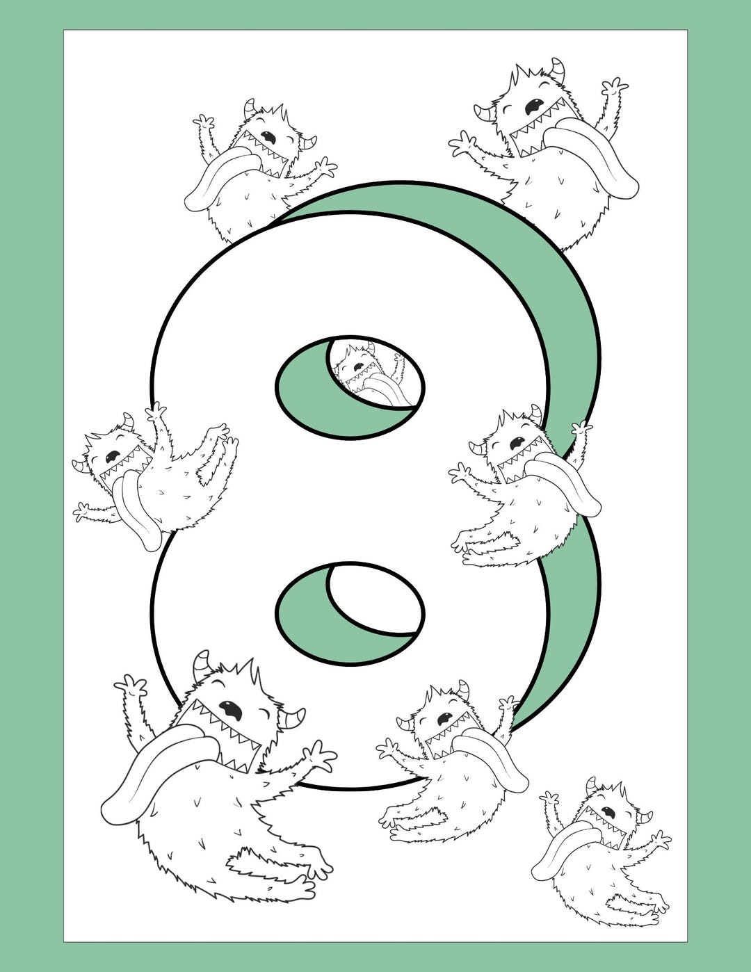 Number Monsters Coloring Pages for Kids - Numbers 1-9 - Educational and ...