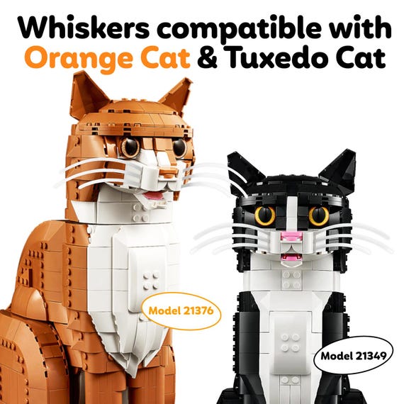 猫ちゃんさん専用　EPSON EB-L510U 難あり 3D Printed Whiskers for LEGO® Tuxedo Cat 21349 / Orange Cat 21376