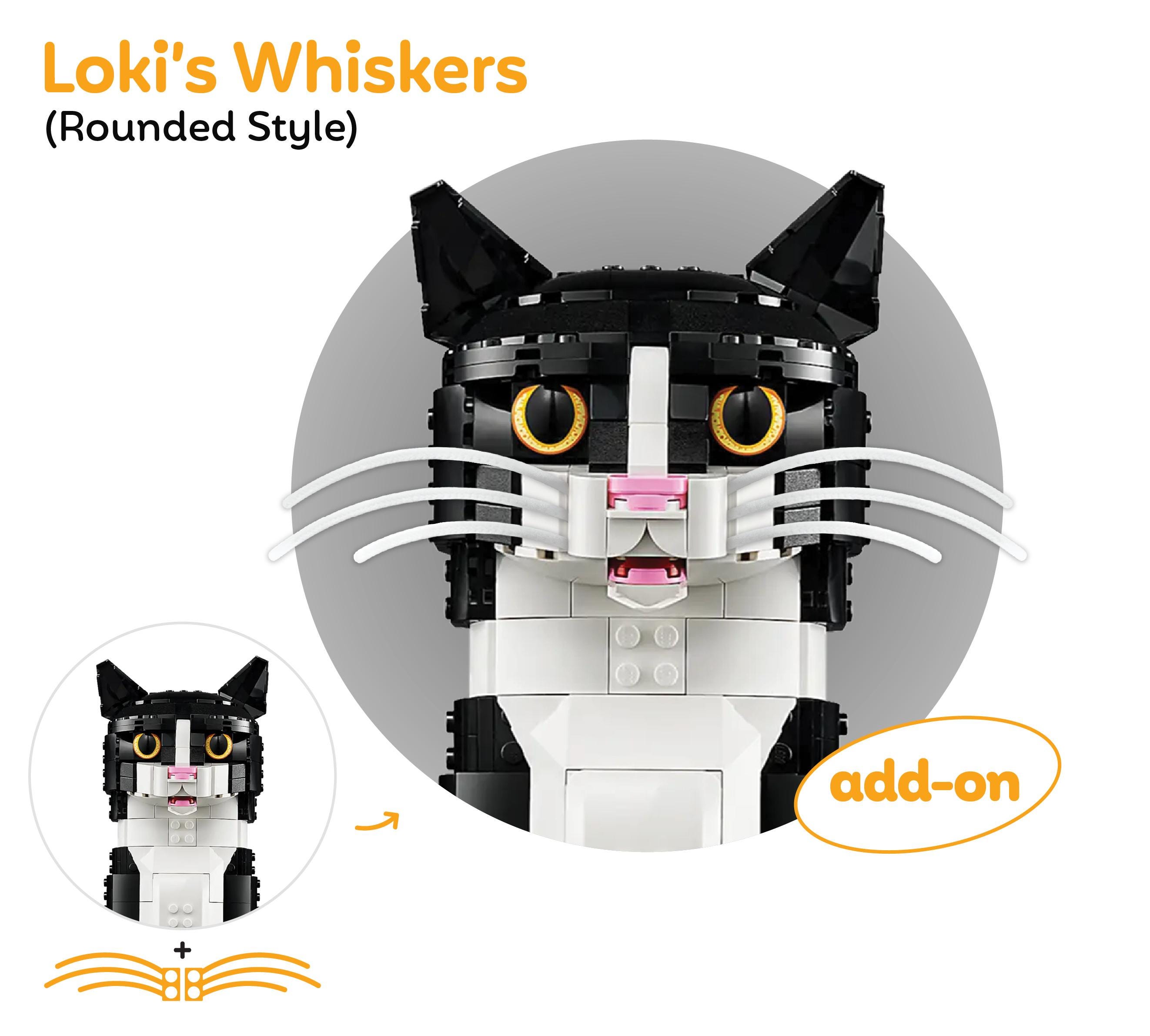 Whiskers for LEGO® Ideas Tuxedo Cat (21349) & Orange Cat (21376