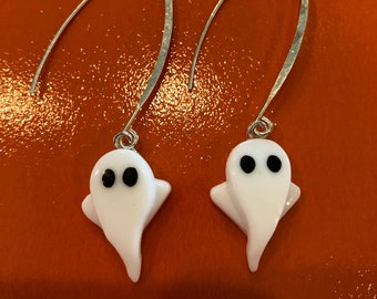 Fused Glass Ghost Earrings