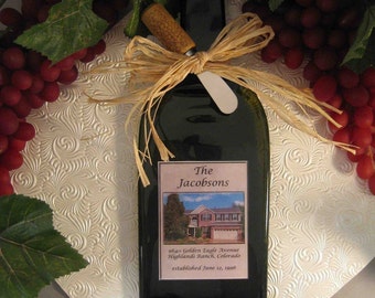 Personalized Home Wine Bottle Cheese Board