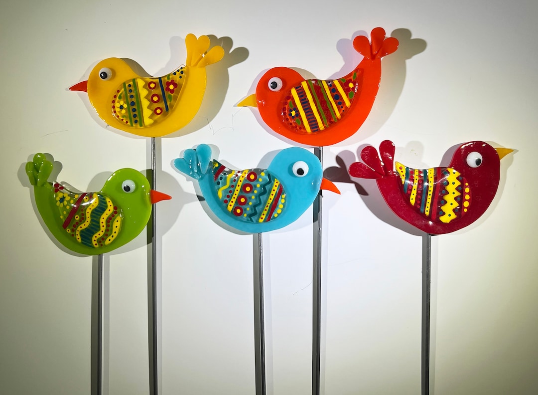 Bird Garden Stakes Etsy