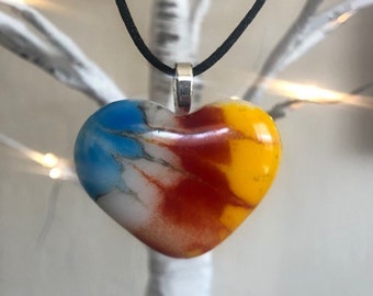 Tye Dye Heart Pendant