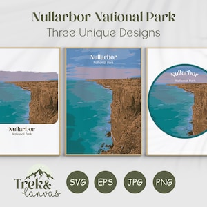Nullarbor National Park SVG Bundle, Bunda Cliffs Clipart, Great Australian Bight PNG, Australia Cut Files, South Australia Vector, Plain JPG