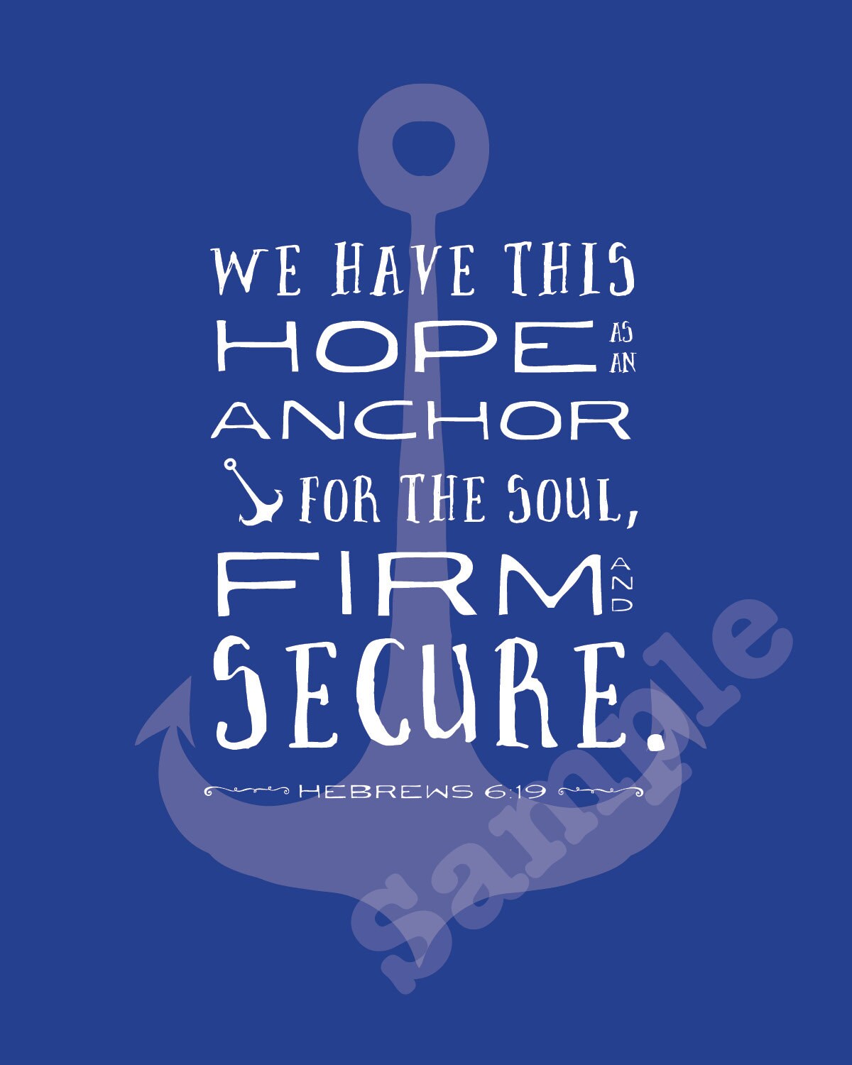DIY Navy Hope is an Anchor for the Soul Printable Word Art 8x10 ...