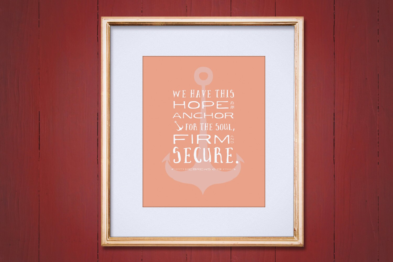 DIY Coral Hope is an Anchor for the Soul Printable Word Art - Etsy