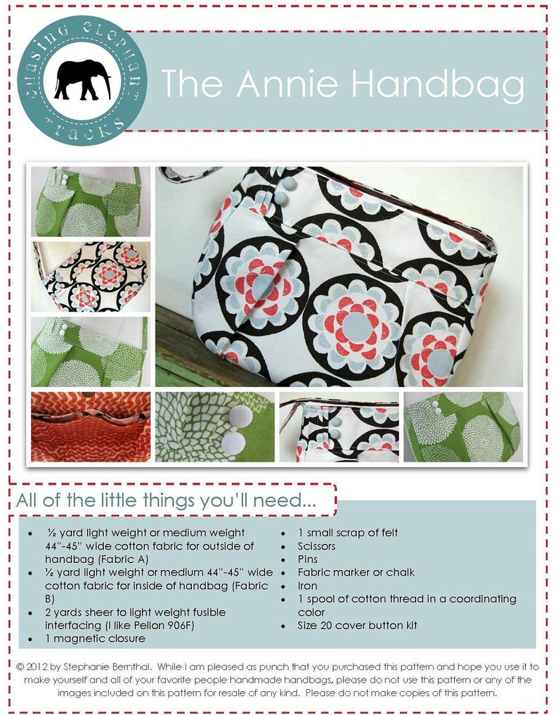 The Annie Handbag PDF Sewing Pattern Instant Download image 5