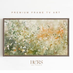 Summer Wildflowers Flowers Frame TV Art, Colourful Spring Tv Art, Vintage Style Watercolour Painting,  Samsung Frame Frame TV Art