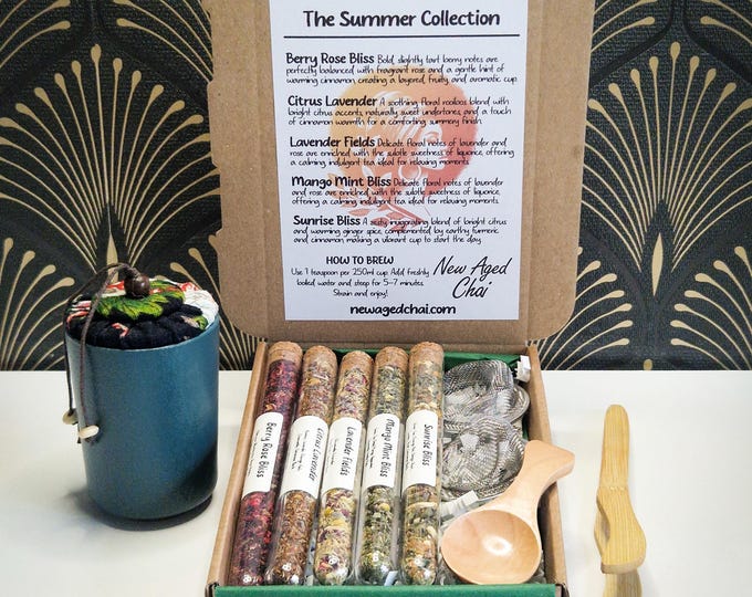 Summer Tea Gift Box – Loose Leaf Tea Set – Fruity and Floral Seasonal Collection