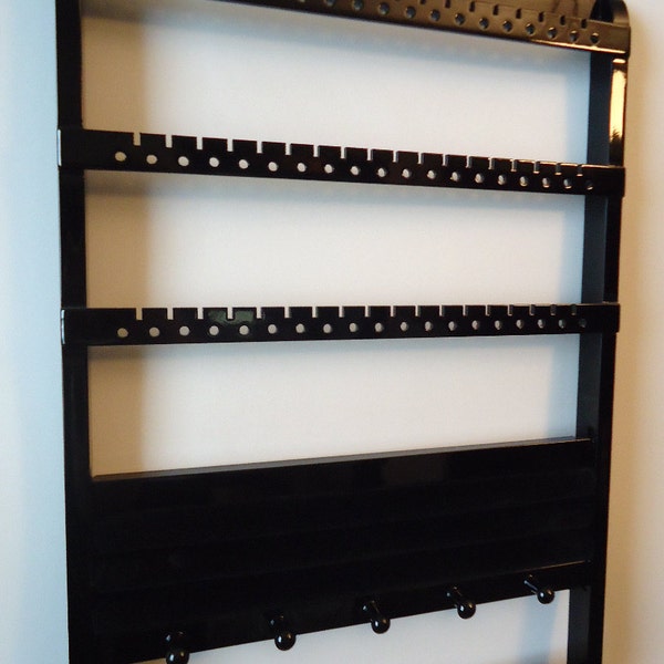 Jewelry Display - Ring Holder, Black Cabinet Grade Semi-Gloss Paint, Boutique Quality & Design, BEAUTIFUL STORAGE, 6/9