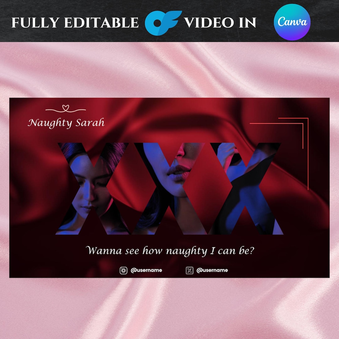 Customizable Onlyfans Intro Video Template | Edit in Canva | 1920x1080 HD | Add 3 Stunning