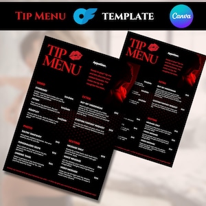 OnlyFans Tip Menu Template: Customizable Canva Design (Digital Download)