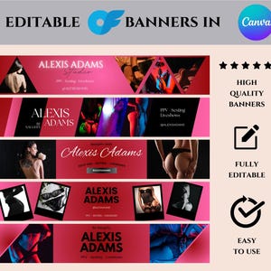 Customizable OnlyFans Banner Template | Social Media Promotion Banner | Perfect for Fansly, Camgirls, and Reddit Marketing | Editable Design