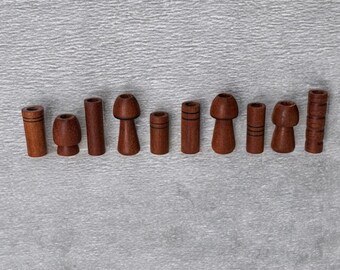Handcrafted Dreadlock Wood Bead Seat, 7mm