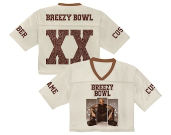 Maglia da football personalizzata Chris Brown Tour Crop Top, maglietta personalizzata Breezy Bowl 2025, gadget per concerti R&B, regalo unisex per i fan