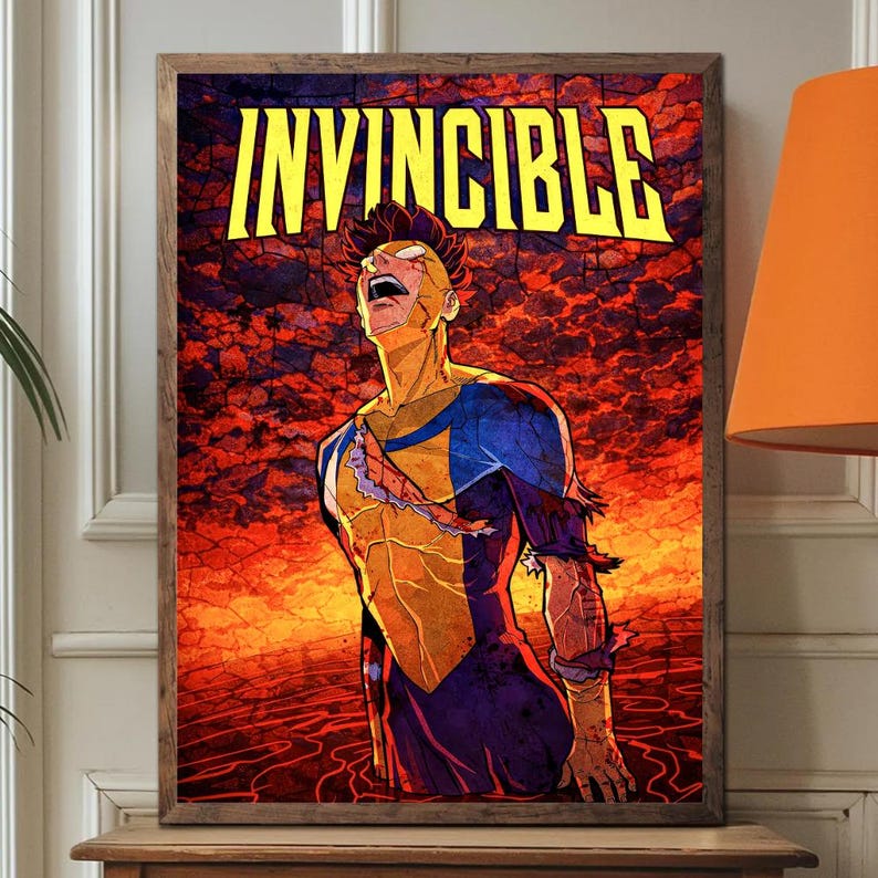 Invincible Fiery Landscape Poster, Mark Grayson Comic Wall Art ...