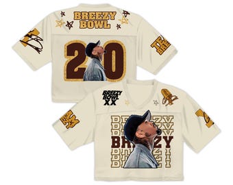 Maglia da football Chris Brown Tour Crop Top, maglietta Breezy Bowl 2025, gadget per concerti R&B, regalo unisex per i fan, abbigliamento hip hop da strada