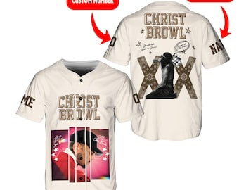 Personalized Chris Brown Tour Jersey, Breezy Bowl Baseball Jersey 2025, Custom R&B Concert Merch, Unisex Hip Hop Fan Shirt