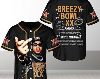 Chris Brown Tour Jersey, Breezy Bowl Baseball Jersey 2025, R&B Concert Merch, Unisex Fan Shirt, Hip Hop Streetwear