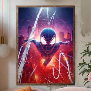 Miles Morales: Urban Ascent Poster oramad, Marvels Spider-Man Miles Morales väggkonst, 2026 Brooklyn Hero Print, Superhjältedekor bild 6